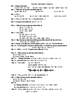 Ôn tập chương I Toán 8